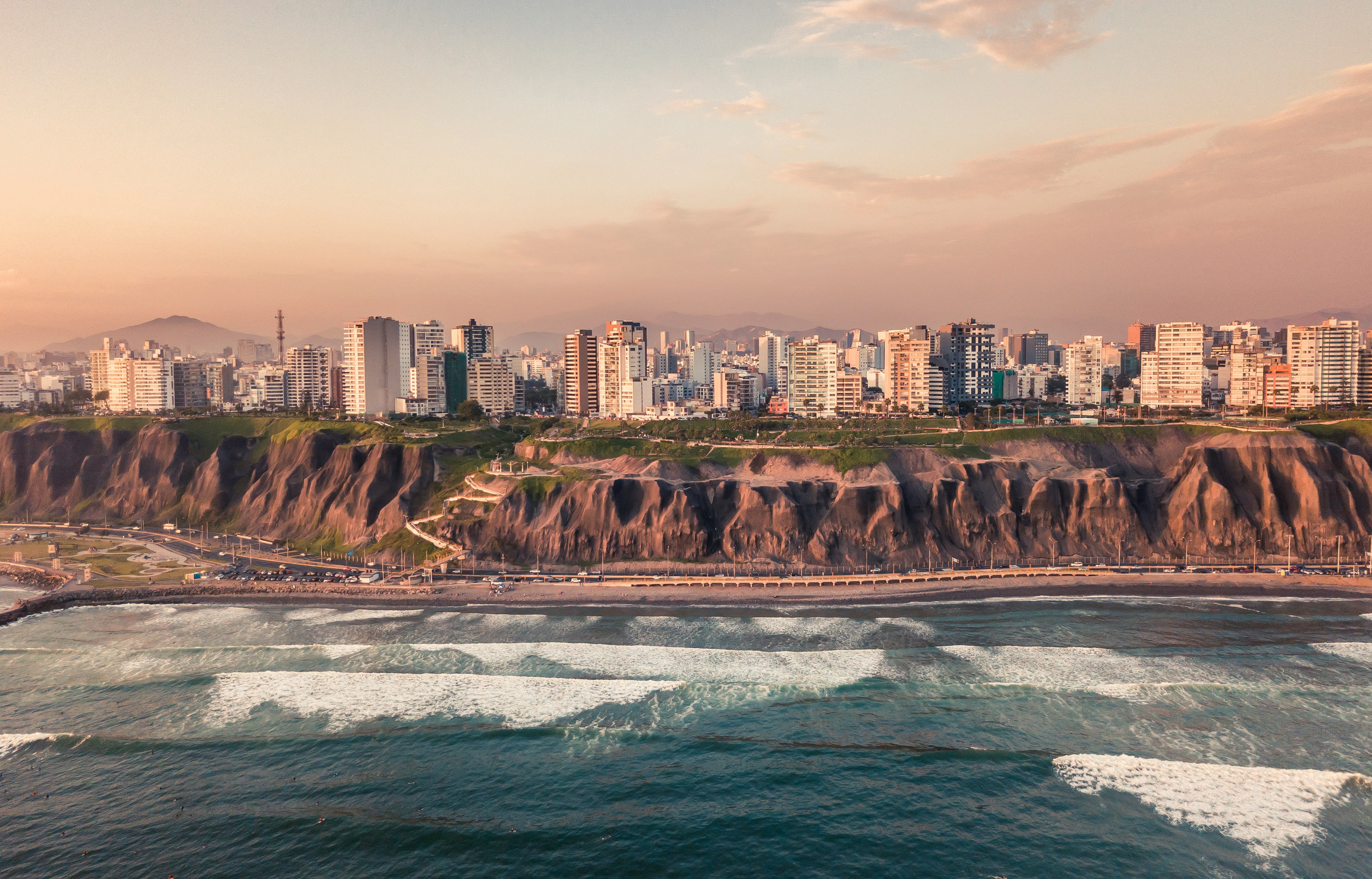Lima Shoreline at Sunset